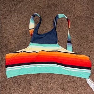 Colorful Striped Sports Bra
